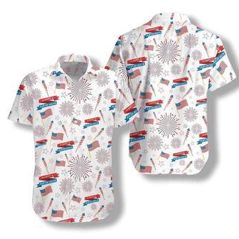 Of July Hawaii Shirt Flag On White Watercolor Hawaiian Shirt Summer Gifts | Newhawaiianshirts AU