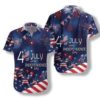 Of July Watercolor Hawaiian Shirt, American Flag Fireworks Hawaiian Shirt Summer Gifts | Newhawaiianshirts UK