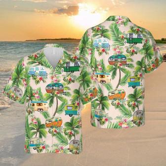 Palm Trees And Recreational Vehicles Hawaiian Shirt, Camping Outfitift Summer Gifts | Newhawaiianshirts AU