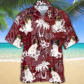 Papillon Red Hawaiian Shirt, Gift For Dog Lover Shirts, Men's Hawaiian Shirt, Summer Hawaiian Aloha Shirt Summer Gifts | Newhawaiianshirts UK