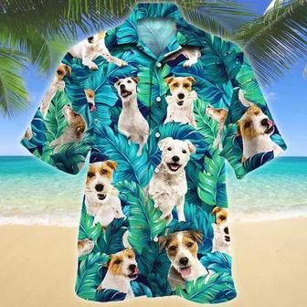 Parson Russell Terrier Dog Lovers Tropical Leaves Pattern Hawaiian Shirt Summer Gifts | Newhawaiianshirts DE