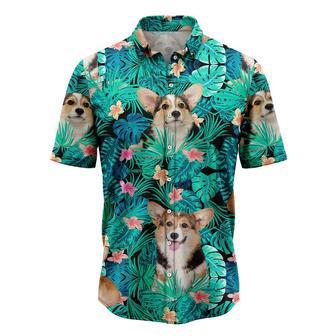 Pembroke Welsh Corgi Tropical Hawaiian Shirt, Summer Gift, Hawaiian Shirts For Men, Aloha Beach Shirt Summer Gifts | Newhawaiianshirts DE