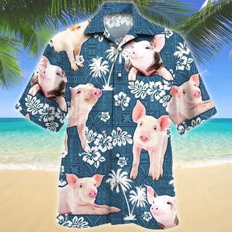 Pig Blue Tribal Pattern Hawaiian Shirt Summer Gifts | Newhawaiianshirts DE