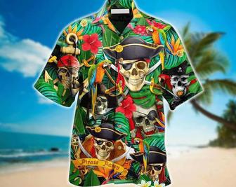 Pirate Skull Pirates Make Ledgends Hawaiian Shirt, Aloha Short Sleeve Button Down, Gift For Family, Hawaiian Set Gift, Funny Hawaiian Shirt. Summer Gifts | Newhawaiianshirts AU