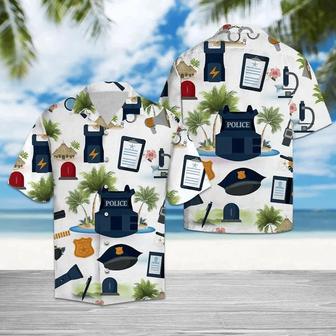 Police Equipment Print On Vacation Mix While Theme Hawaiian Shirt Summer Gifts | Newhawaiianshirts AU