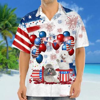 Poodle Independence Day Hawaiian Shirt, Dog Hawaii Beach Shirt Short Sleeve For Of July Summer Gifts | Newhawaiianshirts AU