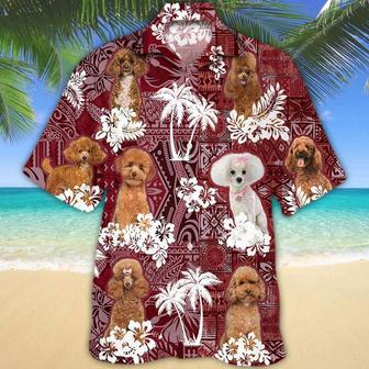 Poodle Red Hawaiian Shirt, Gift For Dog Lover Shirts, Men's Hawaiian Shirt, Summer Hawaiian Aloha Shirt Summer Gifts | Newhawaiianshirts UK