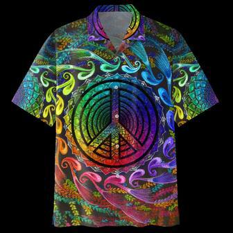 Psychedelic Shirt- Peace Sign- Hawaiian Shirt Summer Gifts | Newhawaiianshirts UK