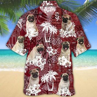 Pug Dog Hawaiian Shirt, Gift For Dog Lover Shirts, Men's Hawaiian Shirt, Summer Hawaiian Aloha Shirt Summer Gifts | Newhawaiianshirts UK