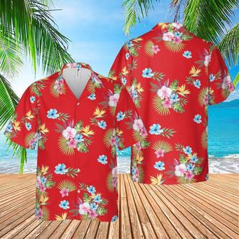 Red Vintage Hawaiian Shirt, Gift For Dad Summer Gifts | Newhawaiianshirts UK