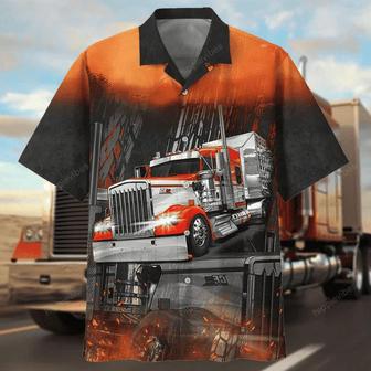 Retro Style Red Truck Driver Design Hawaiian Shirt Summer Gifts | Newhawaiianshirts UK