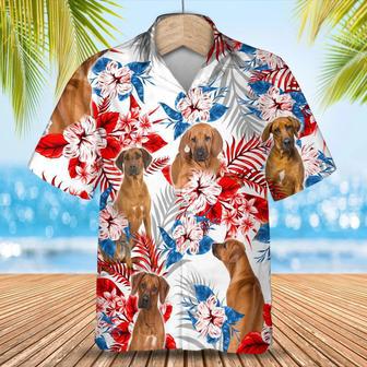 Rhodesian Ridgeback Flower American Hawaiian Shirt, Summer Aloha Shirt, Men Hawaiian Shirt, Women Hawaiian Shirt Summer Gifts | Newhawaiianshirts CA