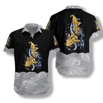 Royal Golden Koi Fish On Waves Hawaiian Shirt Summer Gifts | Newhawaiianshirts DE