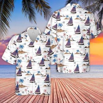 Sailboat Usa Of July Hawaiian Shirt, Hawaiian Shirt For Men Summer Gifts | Newhawaiianshirts UK