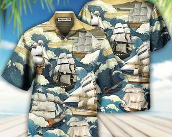 Sailing Wave Art Vintage -Hawaiian Shirt, Hawaii Shirt Party Summer, Tropical Beach Shirt Button Down Shirt, Best Gifts For Men, Family Gift Summer Gifts | Newhawaiianshirts CA