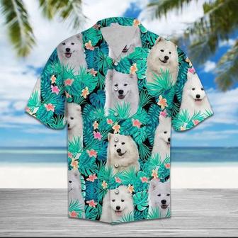 Samoyed Lost In Summer Vibes Tropical Palm Leaves Hawaiian Shirt Summer Gifts | Newhawaiianshirts UK