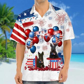 Scottish Terrier Independence Day Hawaiian Shirt, Dog Hawaii Beach Shirt Short Sleeve For Of July Summer Gifts | Newhawaiianshirts AU