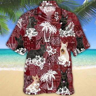 Scottish Terrier Red Hawaiian Shirt, Gift For Dog Lover Shirts, Men's Hawaiian Shirt, Summer Hawaiian Aloha Shirt Summer Gifts | Newhawaiianshirts UK