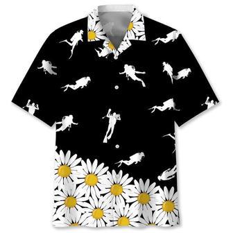 Scuba Diving Daisy Flower Hawaiian Shirt Summer Gifts | Newhawaiianshirts CA