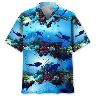 Scuba Diving Light Ocean Hawaiian Shirt Summer Gifts | Newhawaiianshirts AU