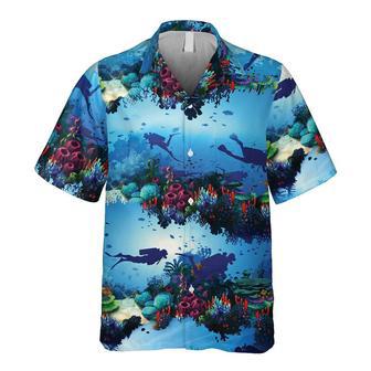 Scuba Diving Light Ocean Pocket Hawaiian Shirt Summer Gifts | Newhawaiianshirts CA