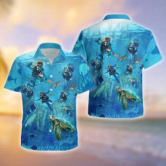 Scuba Diving - Ocean Turtle Tropical Hawaiian Shirt, Summer Gift, Hawaiian Shirts For Men, Aloha Beach Shirt Summer Gifts | Newhawaiianshirts AU