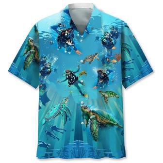 Scuba Diving Turtle Hawaiian Shirt Summer Gifts | Newhawaiianshirts AU