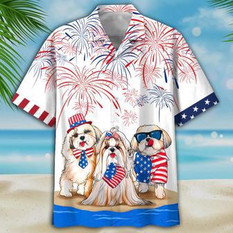 Shih Tzu Hawaiian Shirts - Independence Day Is Coming, Usa Patriotic Hawaiian Shirt Summer Gifts | Newhawaiianshirts UK