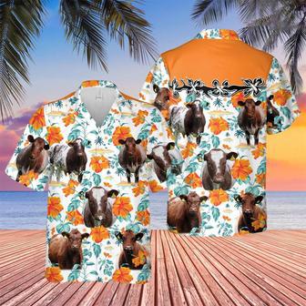 Shorthorn Hibiscus Floral Hawaiian Shirt Summer Gifts | Newhawaiianshirts UK