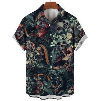 Skull Hawaiian Shirt For Men, Men's Short Sleeve Skull Aloha Shirt, Gift For Skull Lover Summer Gifts | Newhawaiianshirts CA