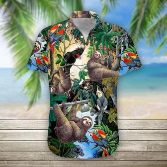 Sloth Hawaii Shirt, Summer Hawaiian Shirts Casual Short Sleeve Shirt Men Summer Gifts | Newhawaiianshirts AU