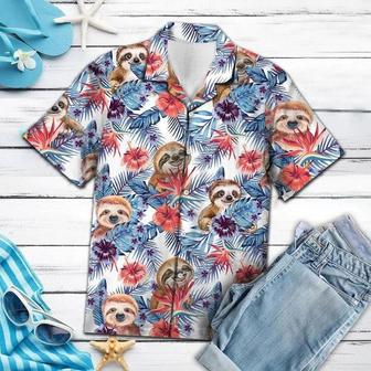 Sloth With Paradise Flowers And Hibiscus Hawaiian Shirt Summer Gifts | Newhawaiianshirts DE