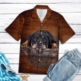 Smart Rottweiler Dog Lying Mirror Hawaiian Shirt Summer Gifts | Newhawaiianshirts UK