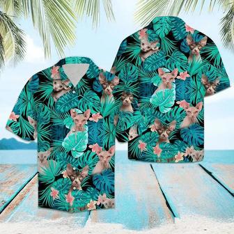 Sphynx Behind Tropical Forest Pattern Hawaiian Shirt Summer Gifts | Newhawaiianshirts