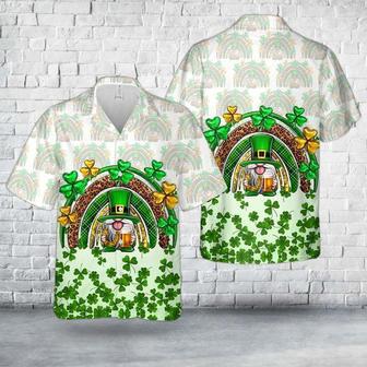 St. Patrick's Day Gnome Rainbow Hawaiian Shirt , Irish Day Hawaiian Shirt, Men Hawaiian Shirt, Patrick's Shirt Summer Gifts | Newhawaiianshirts AU