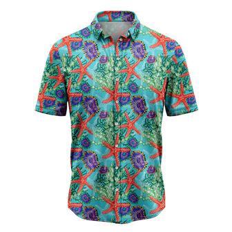 Starfish Underwater Floral Hawaiian Shirt, Summer Gift, Hawaiian Shirts For Men, Aloha Beach Shirt Summer Gifts | Newhawaiianshirts AU