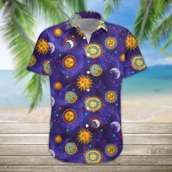 Sun And Moon Hippie Hawaii Shirt, Hawaiian Shirts For Men Print Button Down Shirt Summer Gifts | Newhawaiianshirts CA