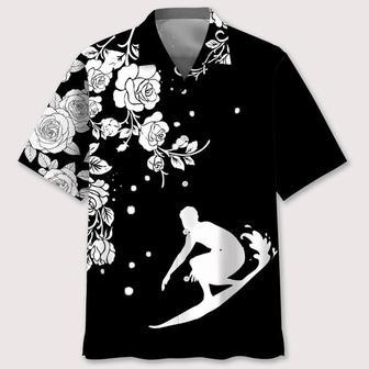 Surfing Rose Bw Hawaiian Shirt Summer Gifts | Newhawaiianshirts AU