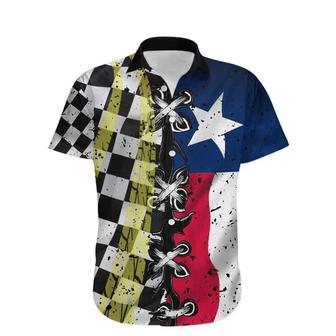 Texas Racing Flag Checkered Pattern Hawaiian Shirt Summer Gifts | Newhawaiianshirts UK