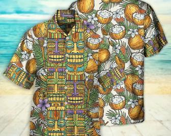 Tiki Tradition Tribal Mask And Coconut Tropical, Gift For Summer, Gifts For Bachelor Party, Hawaiian Set Gift, Funny Hawaiian Shirt. Summer Gifts | Newhawaiianshirts UK