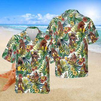 Tropical Bear Drinks Beer Hawaiian Shirt, Gift For Camping Lovers Summer Gifts | Newhawaiianshirts AU