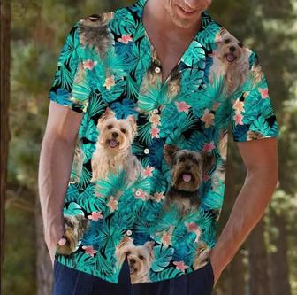 Tropical Flower And Domestic Dog Design Hawaiian Shirt Summer Gifts | Newhawaiianshirts