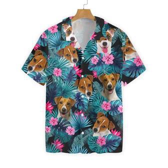 Tropical Jack Russell Terrier Dog Pattern Hawaiian Shirt Summer Gifts | Newhawaiianshirts CA