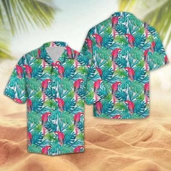 Tropical Parrot With Watercolor Leaves Hawaiian Shirt, Summer Aloha Hawaii Shirt For Men Women Summer Gifts | Newhawaiianshirts AU