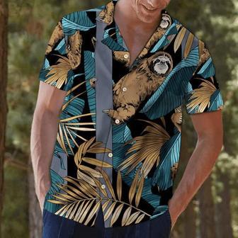 Tropical Sloth Climbing Tall Tree Pattern Hawaiian Shirt Summer Gifts | Newhawaiianshirts