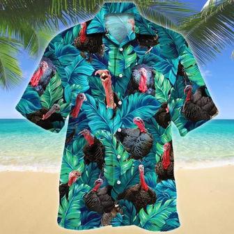 Turkey In Tropical Forest Lovers Gift Hawaiian Shirt, Short Sleeve Hawaiian Aloha Shirt Summer Gifts | Newhawaiianshirts