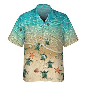 Turtle And Ocean Hawaiian Shirt Men's, Gift For Turtle Lovers Summer Gifts | Newhawaiianshirts UK