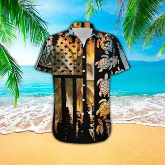 Turtle Flag American Summer Print Polyester Hawaiian Shirt Summer Gifts | Newhawaiianshirts