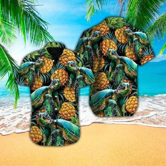 Turtles Pineapple Tropical Polyester Hawaiian Shirt Summer Gifts | Newhawaiianshirts AU