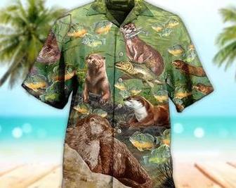 Unisex A Busy Fishing Day Of Otter Hawaiian Shirt Limited Edition, Aloha Hawaiian Shirt Short Sleeve Hawaiian Summer Gifts | Newhawaiianshirts UK